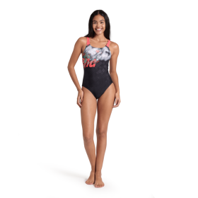 Vente Privée Arena Mai 2025 - WOMEN'S ARENA SPLASH POINT SWIMSUIT SWIM BLACK-FLUO RED
