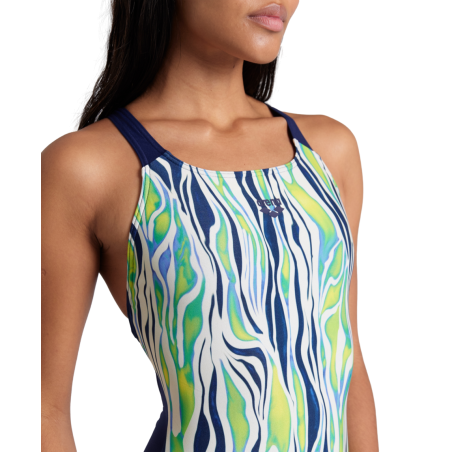 Vente Privée Arena Mai 2025 - WOMEN'S ARENA ZEBRA STRIPES SWIMSUIT SWI MULTI-NAVY | Les4Nages