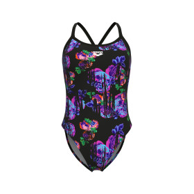 Vente Privée Arena Mai 2025 - WOMEN'S ARENA ROSE TEXTURE SWIMSUIT XCRO MULTI BLACK-BLACK