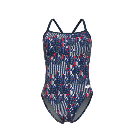 Vente Privée Arena Mai 2025 - WOMEN'S ARENA KIKKO PRO SWIMSUIT CHALLEN NAVY-TEAM REDWHITEBLUE | Les4Nages