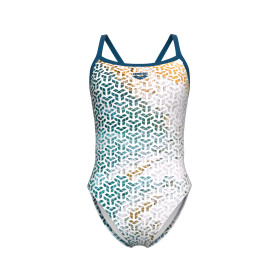 Vente Privée Arena Mai 2025 - WOMEN'S ARENA PLANET WATER SWIMSUIT CHAL BLUE COSMO-WHITE MULTI
