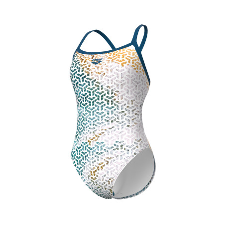 Vente Privée Arena Mai 2025 - WOMEN'S ARENA PLANET WATER SWIMSUIT CHAL BLUE COSMO-WHITE MULTI | Les4Nages