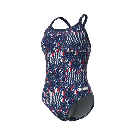 Vente Privée Arena Mai 2025 - WOMEN'S ARENA KIKKO PRO SWIMSUIT LIGHTDR NAVY-TEAM REDWHITEBLUE | Les4Nages