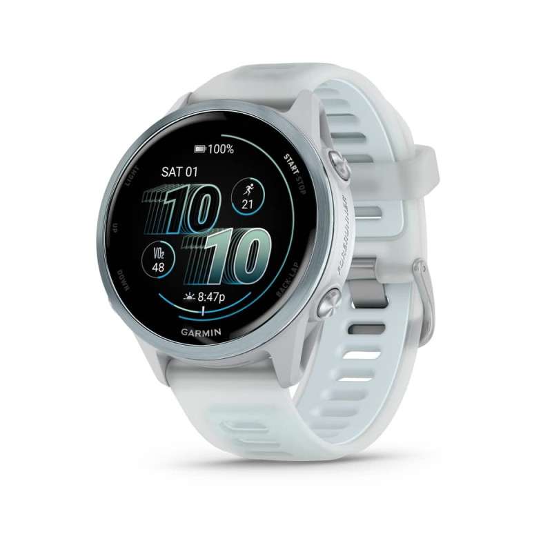 GARMIN Forerunner 570 42mm - OFFRE BLACK FRIDAY - Whitestone/Cloud Blue - Montre GPS Running | Les4Nages