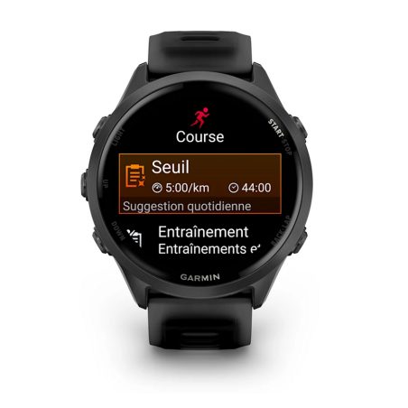 GARMIN Forerunner 570 47mm - Aluminium Slate avec bracelet noir translucide/noir Montre GPS Running  | Les4Nages