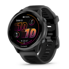 GARMIN Forerunner 570 47mm - OFFRE BLACK FRIDAY - Aluminium Slate avec bracelet noir translucide/noir Montre GPS Running 