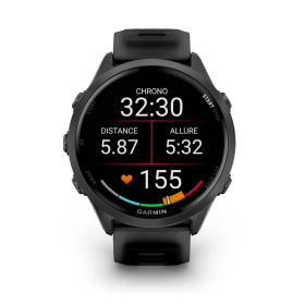 GARMIN Forerunner 570 47mm  -  Aluminium Slate avec bracelet noir translucide/noir Montre GPS Running 