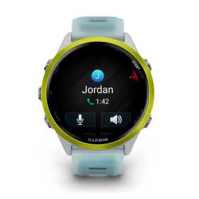 GARMIN Forerunner 570 47mm - Aluminium Jaune avec bracelet Blanc translucide/Turquoise - Montre GPS Running - EN STOCK 