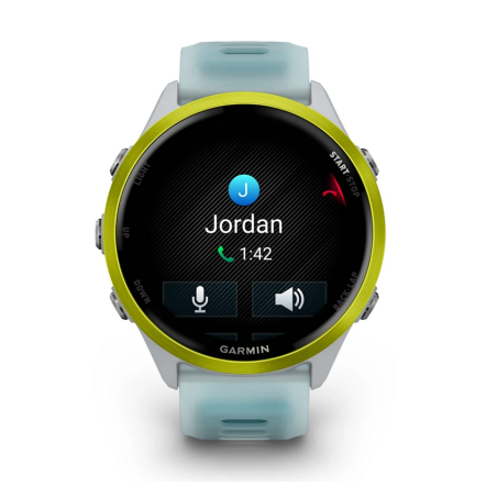 GARMIN Forerunner 570 47mm - Aluminium jaune avec bracelet blanc translucide/Turquoise- Montre GPS Running  | Les4Nages