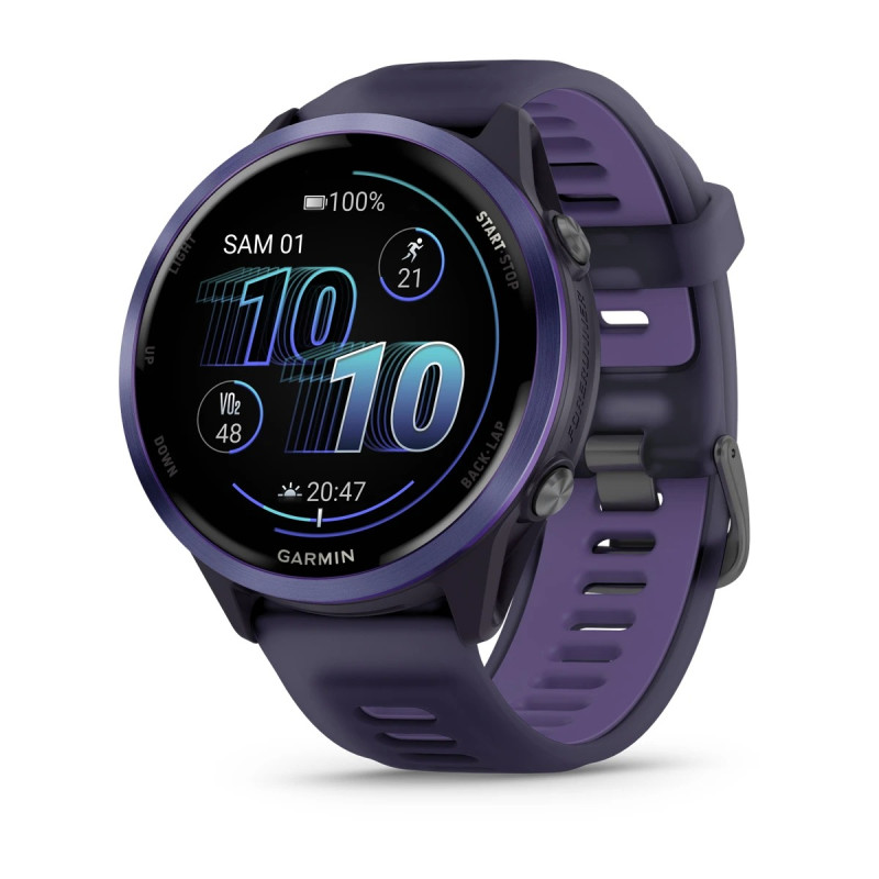 GARMIN Forerunner 570 47mm - Aluminium indigo avec bracelet violet translucide/Indigo- Montre GPS Running | Les4Nages GARMIN Forerunner 570 47mm - Aluminium indigo avec bracelet violet translucide/Indigo- Montre GPS Running | Les4Nages