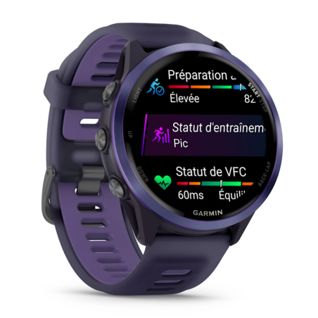 GARMIN Forerunner 570 47mm - Aluminium indigo avec bracelet violet translucide/Indigo- Montre GPS Running  | Les4Nages