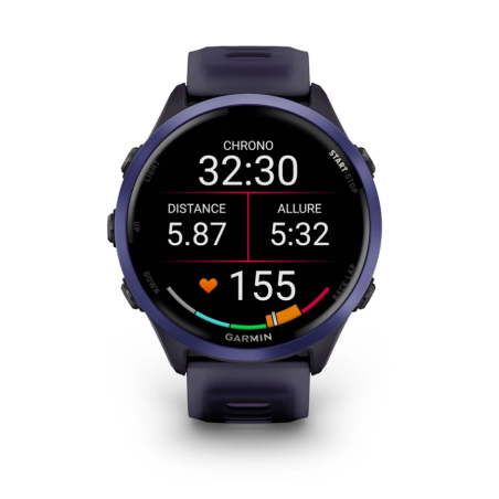 GARMIN Forerunner 570 47mm - OFFRE BLACK FRIDAY - Aluminium indigo avec bracelet violet translucide/Indigo - Montre GPS Running | Les4Nages