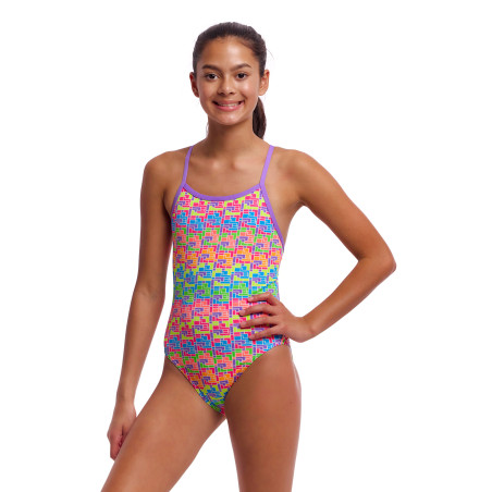 FUNKITA Girl (8-14ans) Jig Jag - Single Strap One Piece | Les4Nages