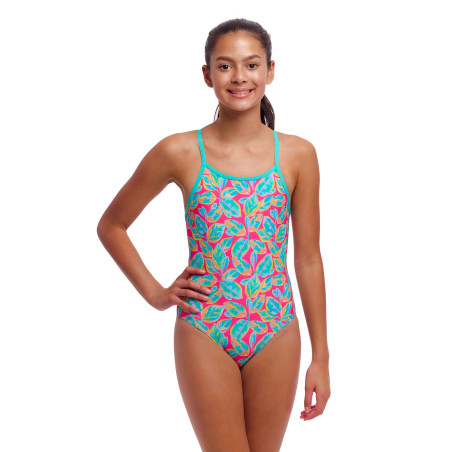FUNKITA Girl (8-14ans) Planted Pink - Diamond Back One Piece | Les4Nages