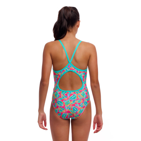 FUNKITA Girl (8-14ans) Planted Pink - Diamond Back One Piece | Les4Nages
