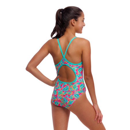 FUNKITA Girl (8-14ans) Planted Pink - Diamond Back One Piece | Les4Nages