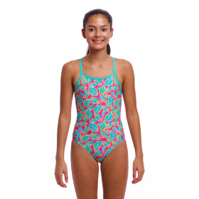 FUNKITA Girl (8-14ans) Planted Pink - Diamond Back One Piece
