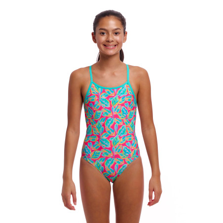 FUNKITA Girl (8-14ans) Planted Pink - Diamond Back One Piece | Les4Nages