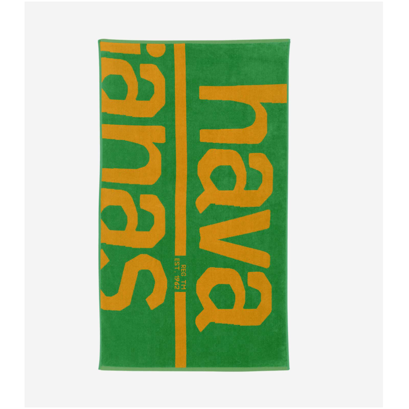 Serviette Havaianas Logo Green / Yellow | Les4Nages