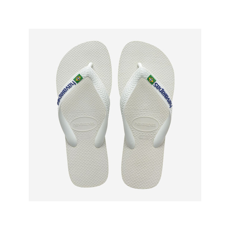 Tongs Havaianas BRASIL LOGO White | Les4Nages