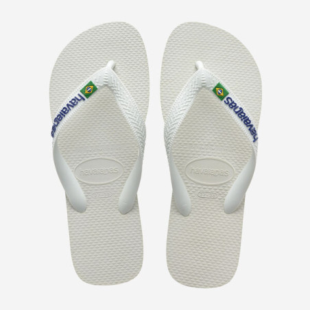 Tongs Havaianas BRASIL LOGO White | Les4Nages
