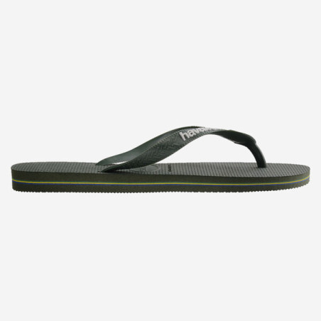 Tongs Havaianas BRASIL LOGO GREEN OLIVE | Les4Nages