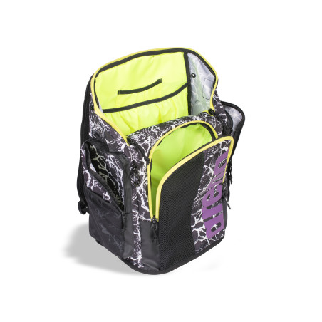 ARENA SPIKY 3 BACKPACK 45L Allover BLACK WHITE- Sac à Dos Natation et Piscine | Les4Nages