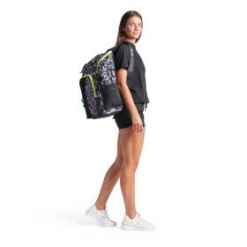 ARENA SPIKY 3 BACKPACK 45L Allover BLACK WHITE- Sac à Dos Natation et Piscine