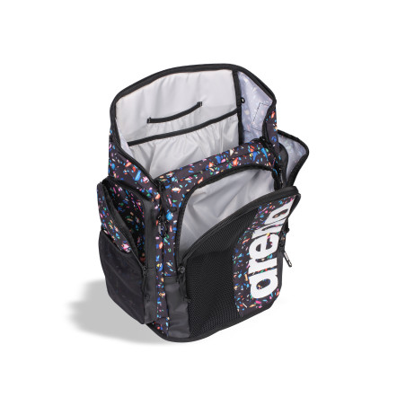 ARENA SPIKY 3 BACKPACK 45L Allover CONFETTI BLACK - Sac à Dos Natation et Piscine | Les4Nages