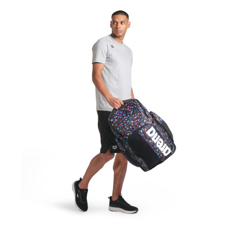 ARENA SPIKY 3 BACKPACK 45L Allover CONFETTI BLACK - Sac à Dos Natation et Piscine | Les4Nages