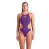 ARENA One Biglogo - PLUM BRIGHT CORAL - Maillot Natation Femme 1 piece