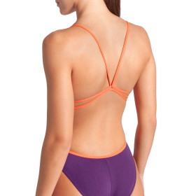 Arena  SOLID Lace Back PLUM BRIGHT CORAL  - Maillot de bain natation femme