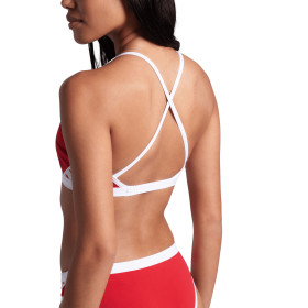 Bikini Arena ICONS Cross Back Solid  RED WHITE -  Maillot Natation Femme 2 pieces