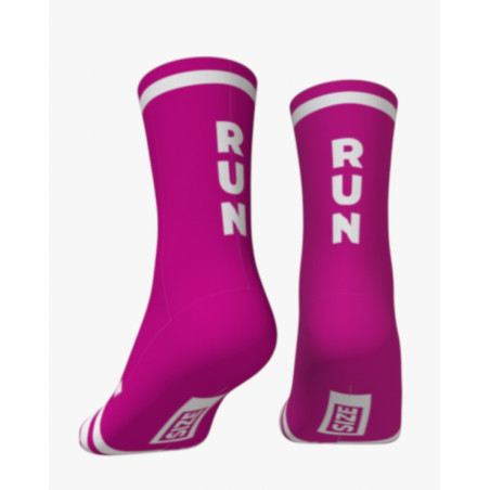 RUSH SOCKS RUN - FUCHSIA - WHITE - Socquettes Cyclisme,Triathlon | Les4Nages