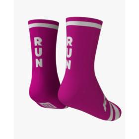 RUSH SOCKS RUN - FUCHSIA - WHITE - Socquettes Cyclisme,Triathlon