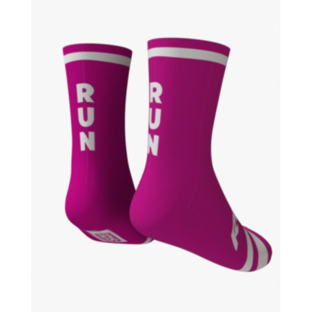 RUSH SOCKS RUN - FUCHSIA - WHITE - Socquettes Cyclisme,Triathlon | Les4Nages