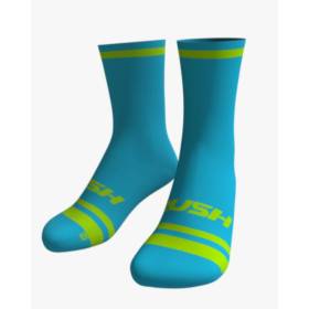 RUSH SOCKS RUN - TURQUOISE - YELLOW FLUO - Socquettes Cyclisme,Triathlon
