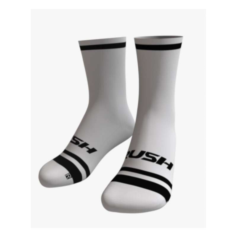 RUSH SOCKS TRI - WHITE - BLACK -Socquettes Cyclisme,Triathlon | Les4Nages