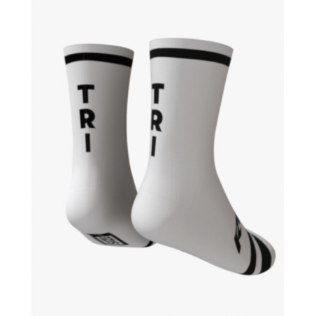 RUSH SOCKS TRI - WHITE - BLACK -Socquettes Cyclisme,Triathlon | Les4Nages