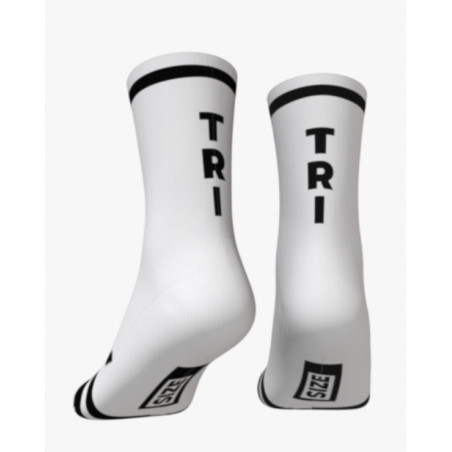 RUSH SOCKS TRI - WHITE - BLACK -Socquettes Cyclisme,Triathlon | Les4Nages