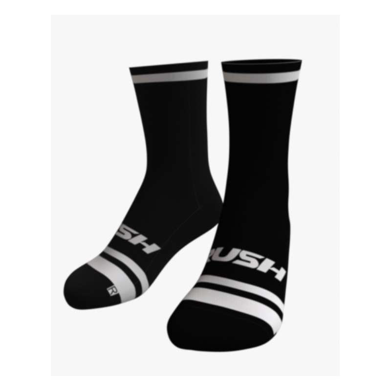 RUSH SOCKS UNICOLOR 2025 BLACK-WHITE -Socquettes Cyclisme,Triathlon | Les4Nages