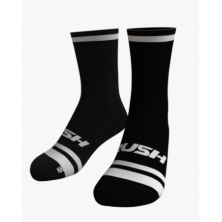 RUSH SOCKS UNICOLOR BLACK-WHITE - Socquettes Cyclisme,Triathlon | Les4Nages