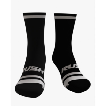 RUSH SOCKS UNICOLOR BLACK-WHITE - Socquettes Cyclisme,Triathlon | Les4Nages