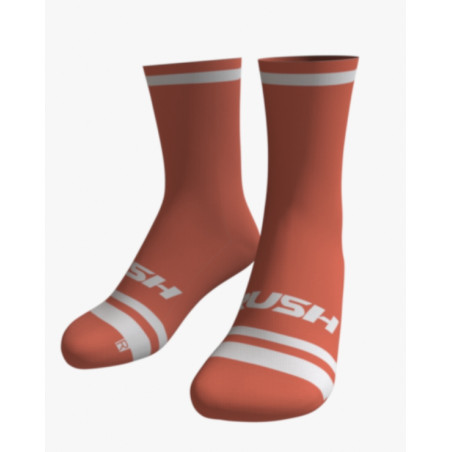 RUSH SOCKS UNICOLOR TERRACOTA - WHITE - Socquettes Cyclisme,Triathlon | Les4Nages