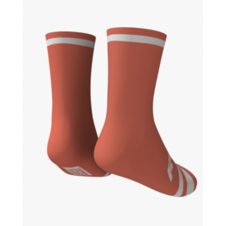 RUSH SOCKS UNICOLOR TERRACOTA - WHITE - Socquettes Cyclisme,Triathlon | Les4Nages
