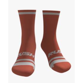 RUSH SOCKS UNICOLOR TERRACOTA - WHITE - Socquettes Cyclisme,Triathlon