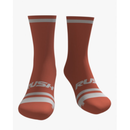 RUSH SOCKS UNICOLOR TERRACOTA - WHITE - Socquettes Cyclisme,Triathlon | Les4Nages