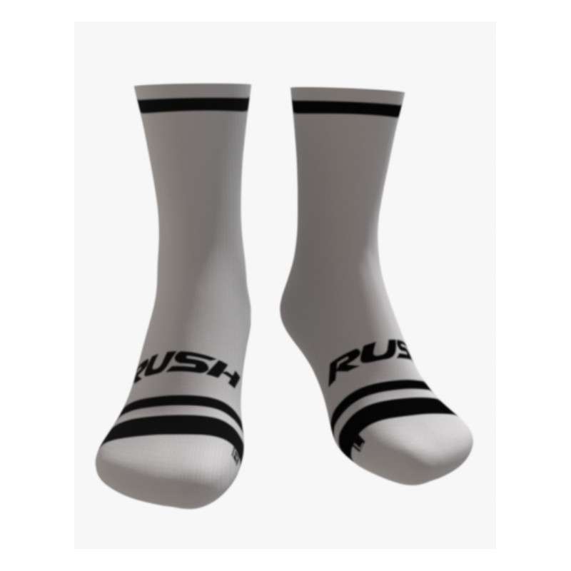 RUSH SOCKS UNICOLOR 2025 WHITE - BLACK - Socquettes Cyclisme,Triathlon | Les4Nages