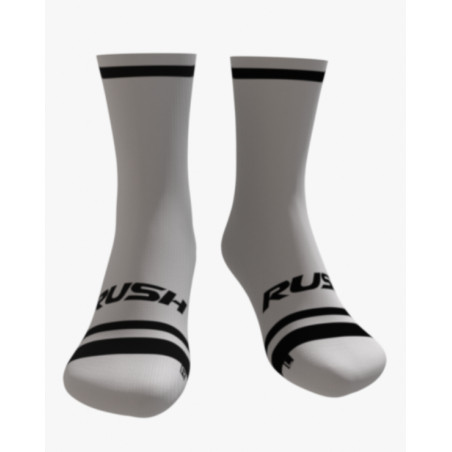 RUSH SOCKS UNICOLOR WHITE - BLACK - Socquettes Cyclisme,Triathlon | Les4Nages