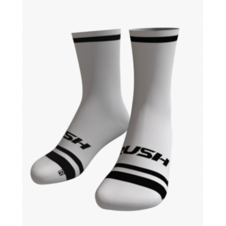 RUSH SOCKS UNICOLOR WHITE - BLACK - Socquettes Cyclisme,Triathlon | Les4Nages